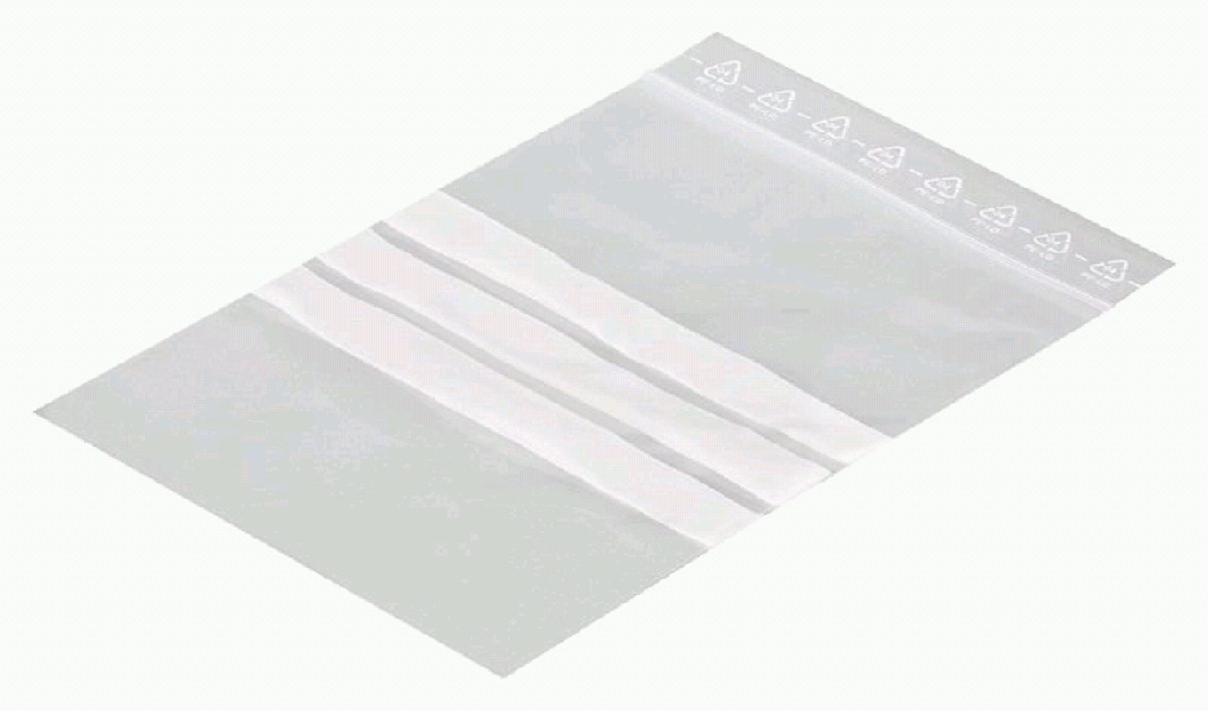 Druckverschlussbeutel mit Schriftfeld, 150x180mm, 50 my, 100 Stück