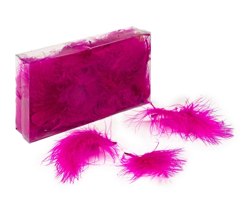 Marabufedern, Länge ca.5-8cm, 8g/Box (ca. 50 Stück), Pink