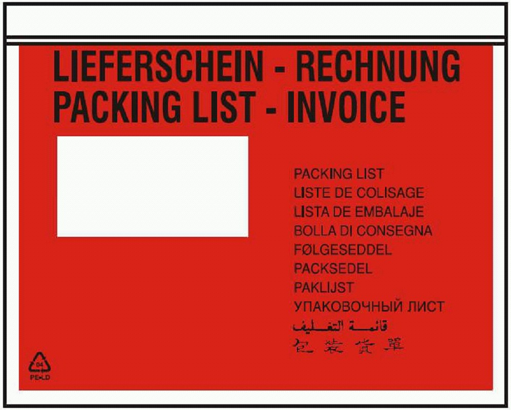 Begleitpapiertasche, DIN-C5, "Rechnung / Lieferschein", 250 Stück