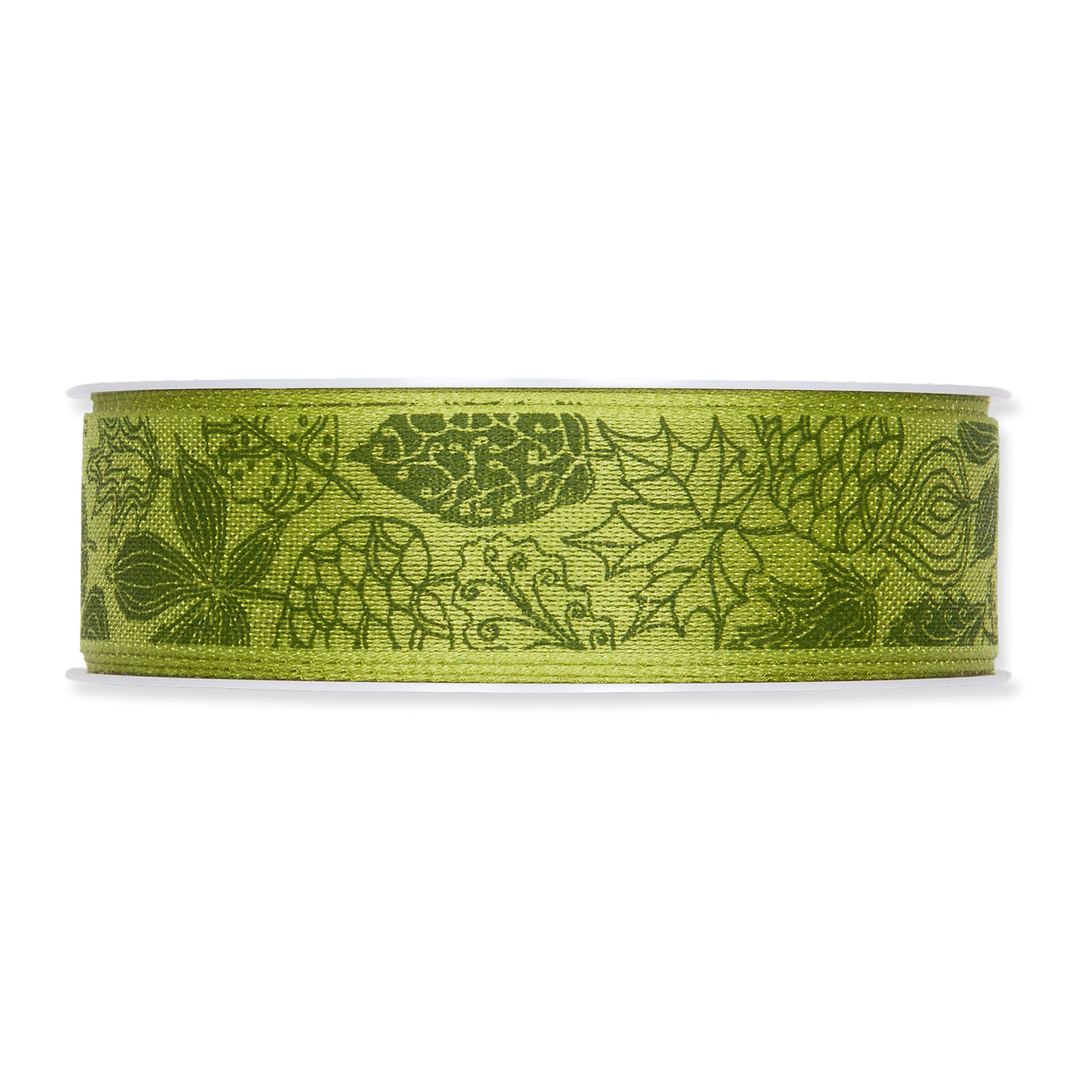 Geschenkband Blätter Grün, 25mmx18m