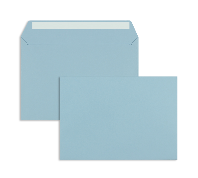 Briefumschläge blau Baby blau~162x229mm DIN C5 120g/qm Offset ohne Fenster Haftklebung gerade Klappe 100 Stk.